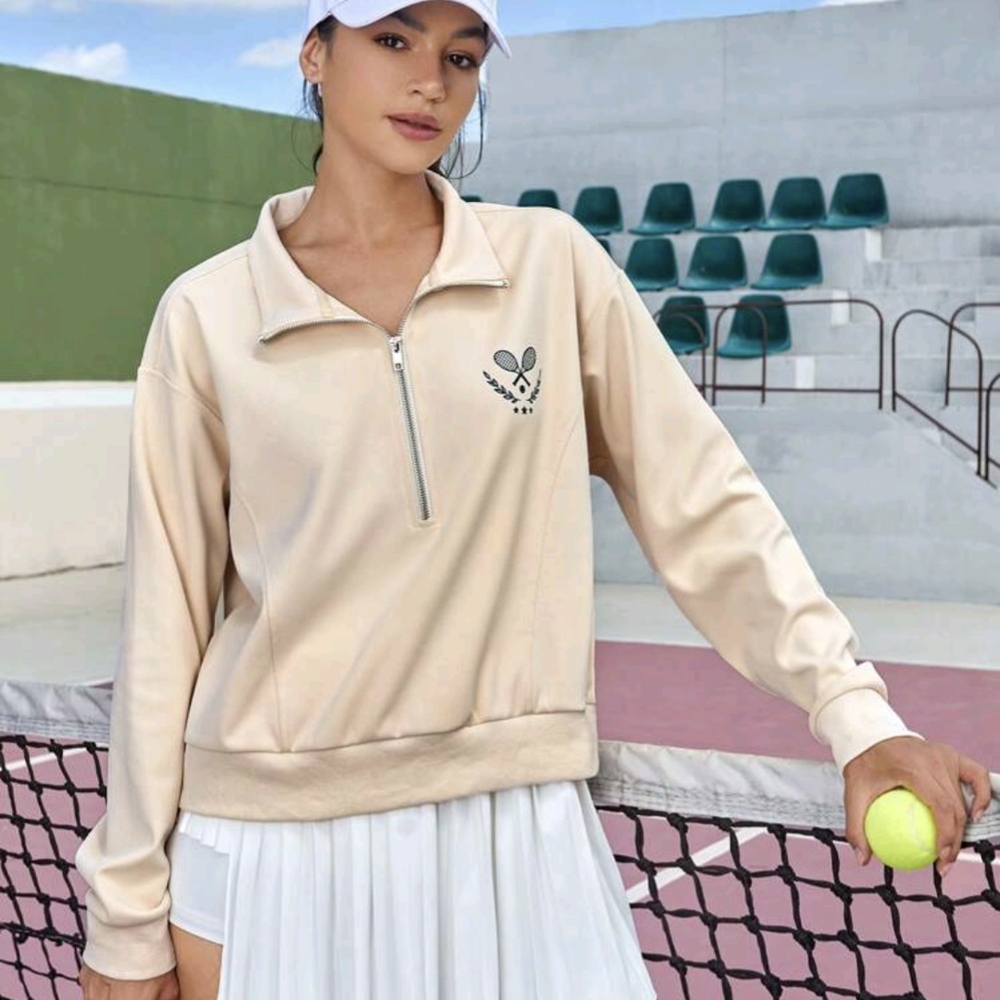 Women's Cream Tennis Pullover